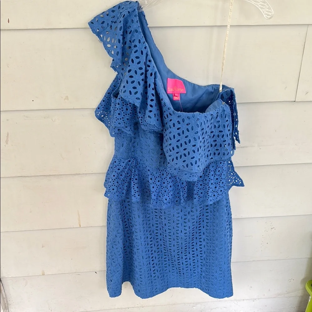 Lilly Pulitzer Blue One-Shoulder Dress - Picture 1 of 5